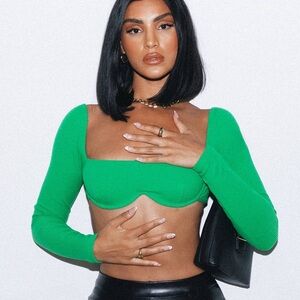 Princess Polly Green Crop Top size 4